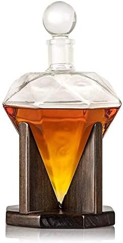Whisky Decantador Whisky Decanter, Creative Diamond Glass Wine Decanter, para bebidas alcoólicas, rum, bourbon, vodka-1000ml