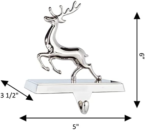 Klikel Reindeer Stocker Seting Conjunto de 3-2 de veado e cabide de meia de trenó para Mantel - Deer Christmas Stocker para