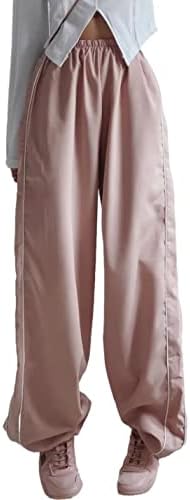 Calças de carga de cargo zontroldy Mulheres altas calças de carga folgada para mulheres jogador de pára -quedas de pernas largas de pernas largas y2k calças