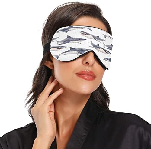 Xigua Sharks Sleeping Eyes Mask com alça ajustável, Blackout respirável Confortável máscara para homens para homens e mulheres243