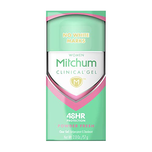 Mitchum Mulheres antitranspirantes de gel clínico desodorante, pó fresco, 2,0oz