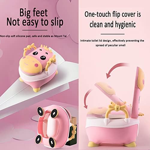 BZMRSDE PVC Banheiro portátil para crianças Potty Training Chair On Slip Potty Training banheiro com tampa confortável para