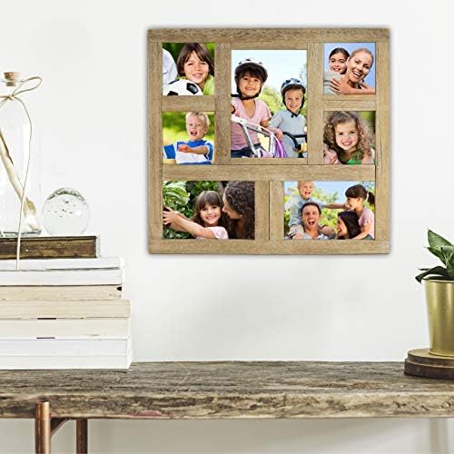Excello Global Products Rustic Studted Wood Collage Picture Frames: segura 7 fotos de múltiplos tamanhos-EGP-HD-0013