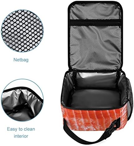 PEXISAOH SELAFOOD SALMON SACO ISULÍVEL REULIMENTO PARA MAN HOMENS CRIANÇAS, lancheira portátil à prova de vazamentos com bolso lateral de bolso durável