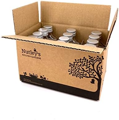 Nutley Kits de favor dos frascos em miniatura de 12 x 50 ml com tampas de prata, funil e etiquetas - selecione Rótulo Designpack