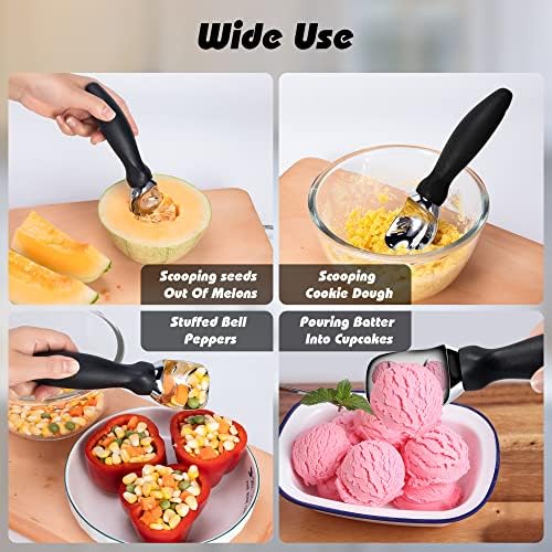 Rainspire Ice Cream Scoop Aço inoxidável com maçaneta confortável, sorvete pesado, sorvete de sorvete, ótimo para