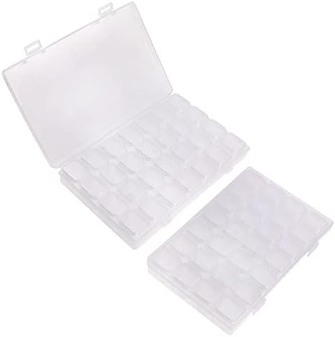 SOMENTEKXY 2 PACK 56 Slots Plástico Caixa de armazenamento pequena e clara 28 Compartimentos Caixas de organização