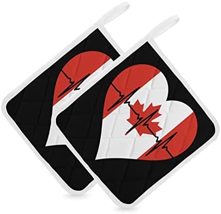Love Canada Ponto de batimentos cardíacos Ponto de panela 8x8 PADs quentes resistentes ao calor Proteção de desktop para
