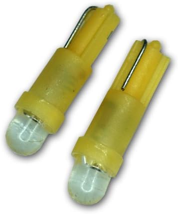 TuningPros LedHBI-T5-A1 Indicador de feixe alto lâmpadas LED Bulbos T5, 1 LED Amber 2-PC Conjunto