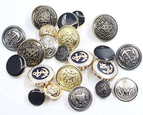 14 peças Gold vintage antigo Metal Blazer Button Conjunto - Cabeça de leão 3D - Para blazer, ternos, casaco esportivo,