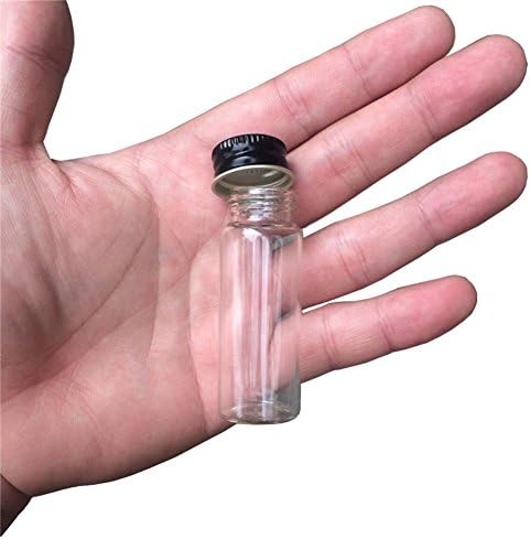 Frascos de vidro de 10 ml com tampa de alumínio garrafas líquidas pretas, garrafas vazias, frascos de 100 unidades