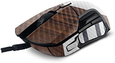 Mightyskins Fibra de carbono Compatível com a Steelseies Rival 5 Mouse de jogos - Wood Formal | Acabamento protetor
