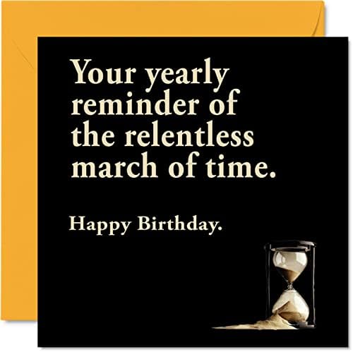Cartões de aniversário engraçados para homens Mulheres - March of Time incansável - Cartões de aniversário rudes para mãe pai pai