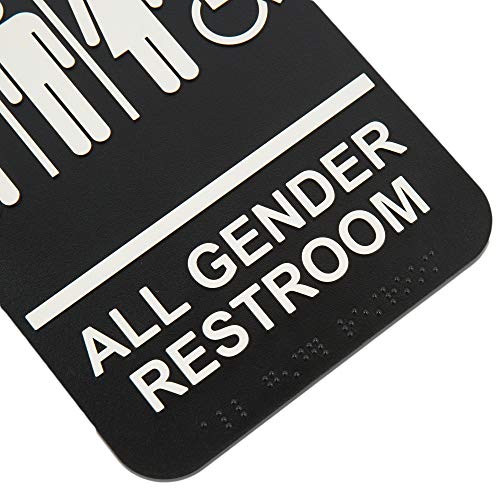 ADA Handicap acessível todos os banheiros de gênero com Braille, 9 x 6