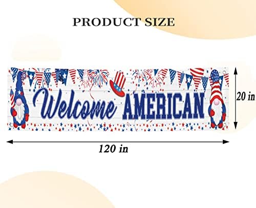 4 de julho Banner Banner Independence Dia 120 x 20 Bandeira ao ar livre America Decorações PARTE PARTEM PARTEME