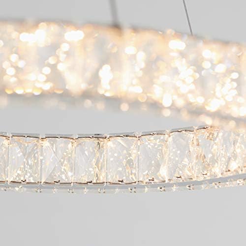 Celebridade de Artika 20W lustre de glamour, base cromo com difusores de cristal de vidro - ideal para sala de jantar, luz da cozinha,