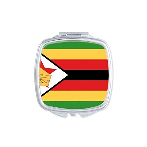 Zimbabwe National Flag Africa Country espelho portátil compacto maquiagem de bolso de dupla face de vidro
