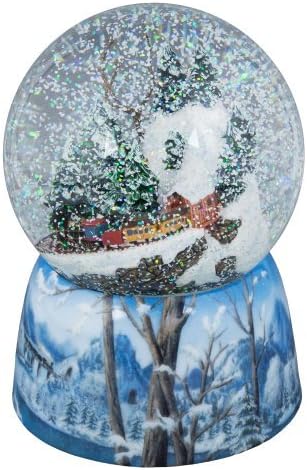 White Winter Wonderland Musical Mesa de resina de 6 polegadas Tabela decorativa Globo de neve superior