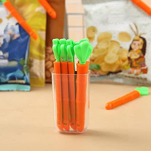 Xszon 5 peças de cenoura de cenoura clipe de alimentos para lanche à prova de poeira Preservação de umidade clipe de alimentos Família selo de armazenamento com estojo de armazenamento
