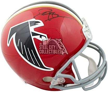 Deion Sanders autografado Atlanta Falcons Capacete de futebol em tamanho real - JSA COA - Capacetes da NFL autografados