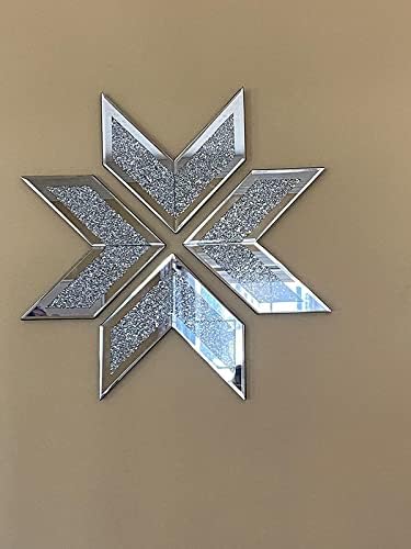 XIHACTY 2 peças espelhadas flechas de Chevron, decoração de parede de seta de diamante esmagada cristal