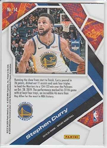 2019-20 Panini Mosaic irá ganhar 14 Stephen Curry Golden State Warriors NBA Basketball Card NM-MT