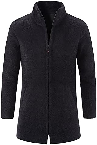 Jaquetas para homens de inverno stand colar zíper de gole de veludo de veludo jaqueta de casaco de quebra -vento