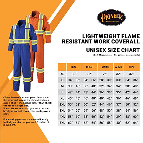 Pioneer High Visibility, Ajustável, Segurança resistente à chama CoverAlls com zíper de duas vias, fita refletiva, 7 bolsos, tira