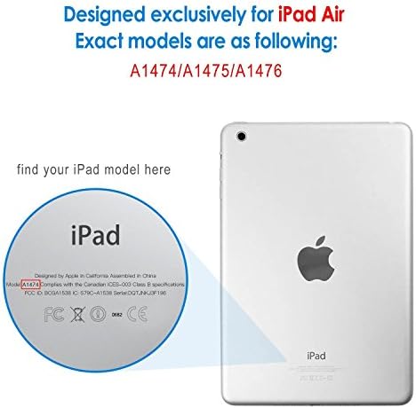 YHB para iPad 6th/5th Generation, iPad Air Case 2015, capa de proteção de proteção slim Stand múltiplo de ângulos de visualização,