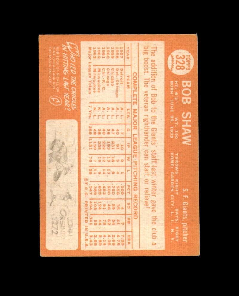 Bob Shaw assinou 1964 Topps San Francisco Giants Autograph