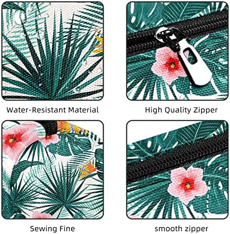 Tropical Floral Green Folhas de palmeira Palm Pencil Student Peich bolsa zíper bolsa de maquiagem de maquiagem de cosméticos