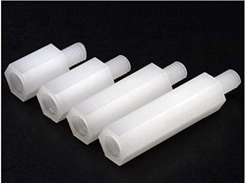 30pcs m3 nylon coluna hexagonal de plástico Plástico Cabeça de suporte de suporte de coluna de coluna de 6 mm de