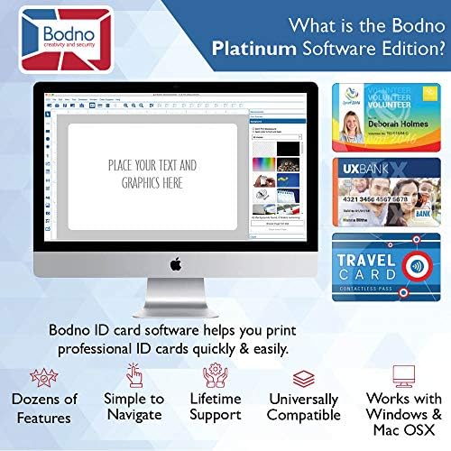 Programa de software de cartão de identificação Bodno para PC e Mac - Cartões de identificação de foto e impressão e cartões