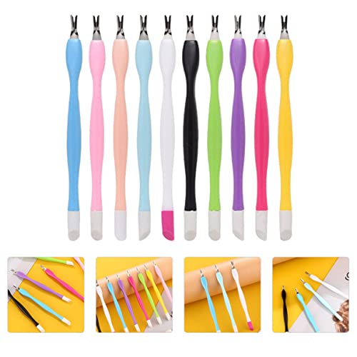 Fomiyes 90pcs Tip Plastic Professional Pusher Remover Cuidado Ferramentas de remoção de cuidados com a ponta da unha Forks de ferramenta de unhas cuticle cuticle morto salão resistente