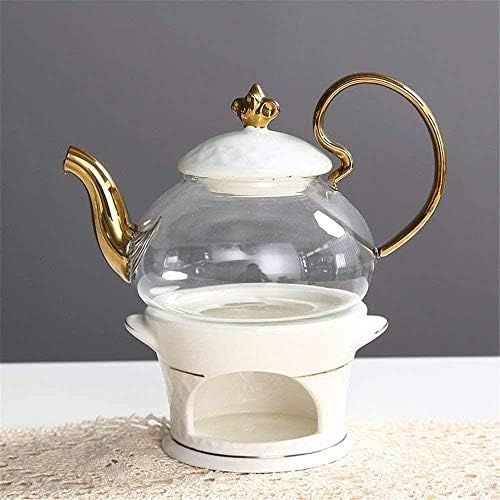 Conjunto de chá Luxo Gold Gold Gols Ceramic Tea Cup, incluindo 6 PCs, xícara de chá e pires com uma xícara de bandeja de cerâmica