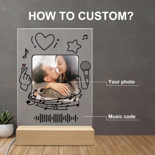 Código de música para música personalizável Código de música Plata Música Cober moldura de arte personalizada de arte de vidro, Música acrílica plact Picture Frame Frame