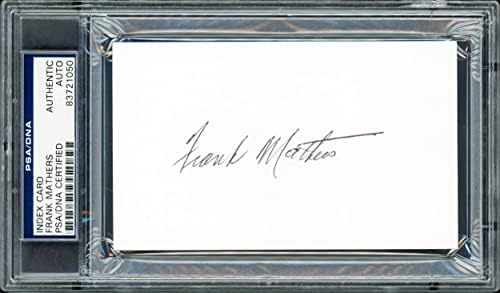 Frank Mathers autografado 3x5 Índice Card Toronto Maple Leafs PSA/DNA Stock 211338 - NHL Cut Signature