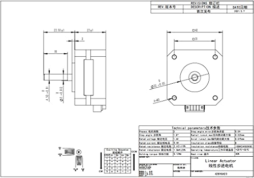 Motor de Stepper NEMA17 Hanpose 17HS4223 0,7A 14N.CM 23mm 4 líderes 42 Motor para impressora 3D Vários acessórios de instrumentos