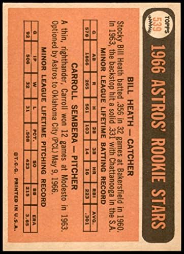 1966 Topps 539 Astros Rookies Bill Heath/Carroll Samera Houston Astros NM Astros