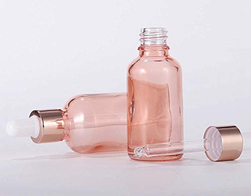 6 Pacote de óleo Garraco de óleo essencial garrafa de vidro rosa garrafa de aromaterapia líquida de aromaterapia líquido de vidro rosa