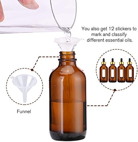 Garrafas de gotas de colírio prettycare 4 oz 4 pacote em garrafas de tintura vazia para óleos essenciais