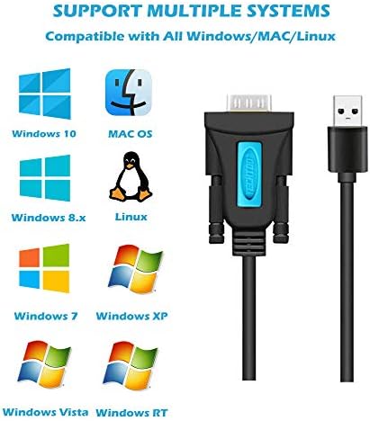 TechToo USB 2.0 para adaptador serial USB RS232 Conversor de cabo serial USB RS232 USB USB com chip prolífico banhado para