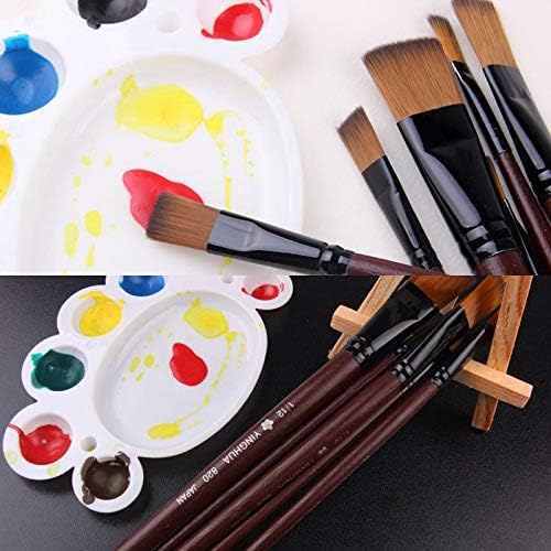 N/A 6 PCS Supplies de arte pintando fácil de limpar a alça de madeira de água aquarela de tinta de tinta nylon Cabelo aprendizado de óleo acrílico