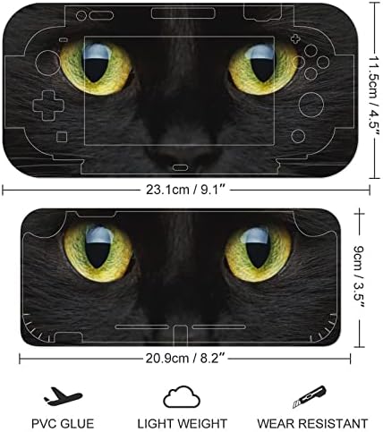 Adesivos de filme de gato preto de olhos amarelos adesivos de filme protetores personalizados adesivos de embrulho completo