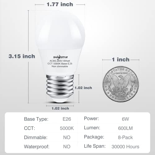 Lâmpadas de líder LED de 6-pacote de 14 pacote de 14 watts 5000k luz do dia, incluem lâmpadas LED A19 de 6 pacote e lâmpadas LED A15