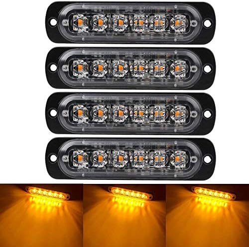 Goolrc 4 PCs Luzes de aviso de emergência para veículos caminhões de emergência aviso de aviso de riscos de flash strobe