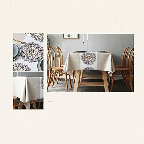 Toalha de mesa floral de costura de areia, mesa de jantar vintage protetor de mancha resistente à tabela de mesa de