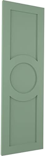 Ekena Millwork TFP001AC12X078TG TRUE FIT PVC PVC Center Circle Arts & Crafts Mount Flactores ,, 12 W, Track Green