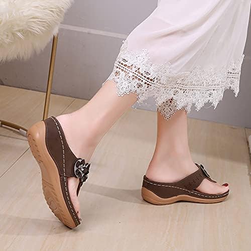 Slippers for Women's Arch Suporte Clip Toe Flip Flops Flowers Ortopedic Sandals Sandals Summer Fashion Slippers Casual