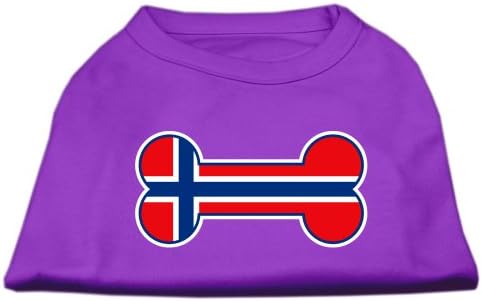 Mirage Pet Products Pet de 14 polegadas em forma de óssea camisetas de impressão da bandeira da Noruega para animais